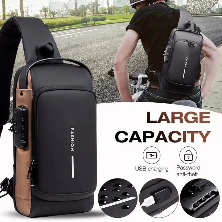 USB Charging Sport Sling Anti-theft Shoulder Bag