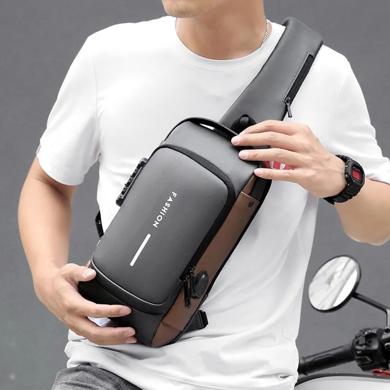 USB Charging Sport Sling Anti-theft Shoulder Bag