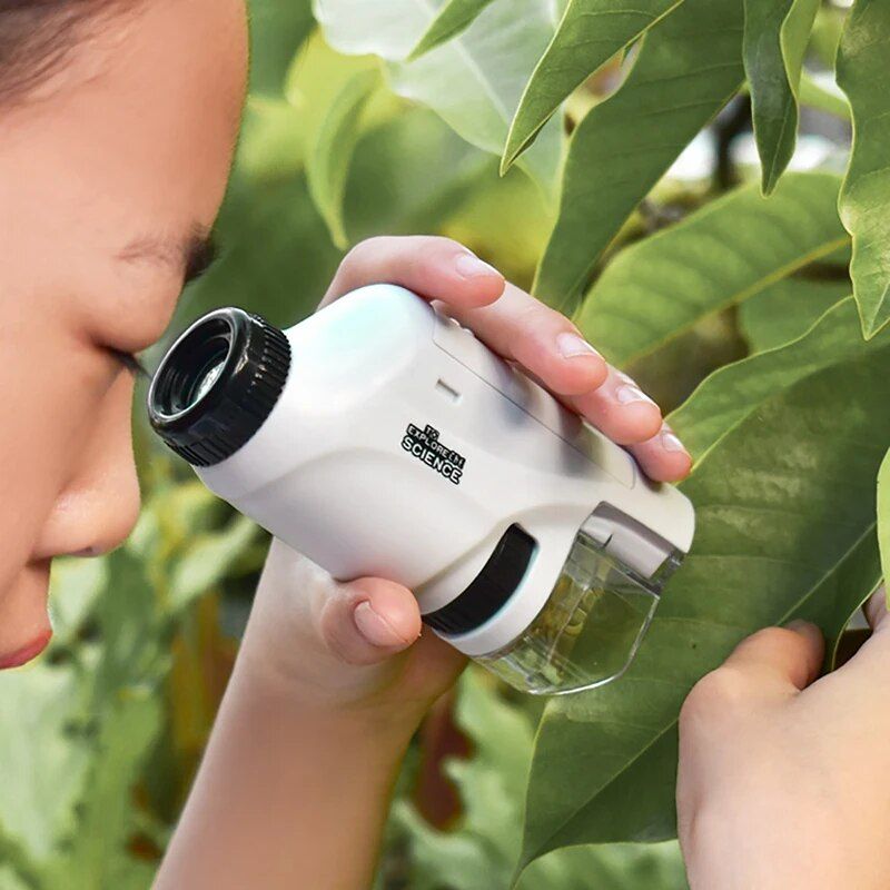 Compact LED Handheld Microscope – Portable Science Kit for Kids