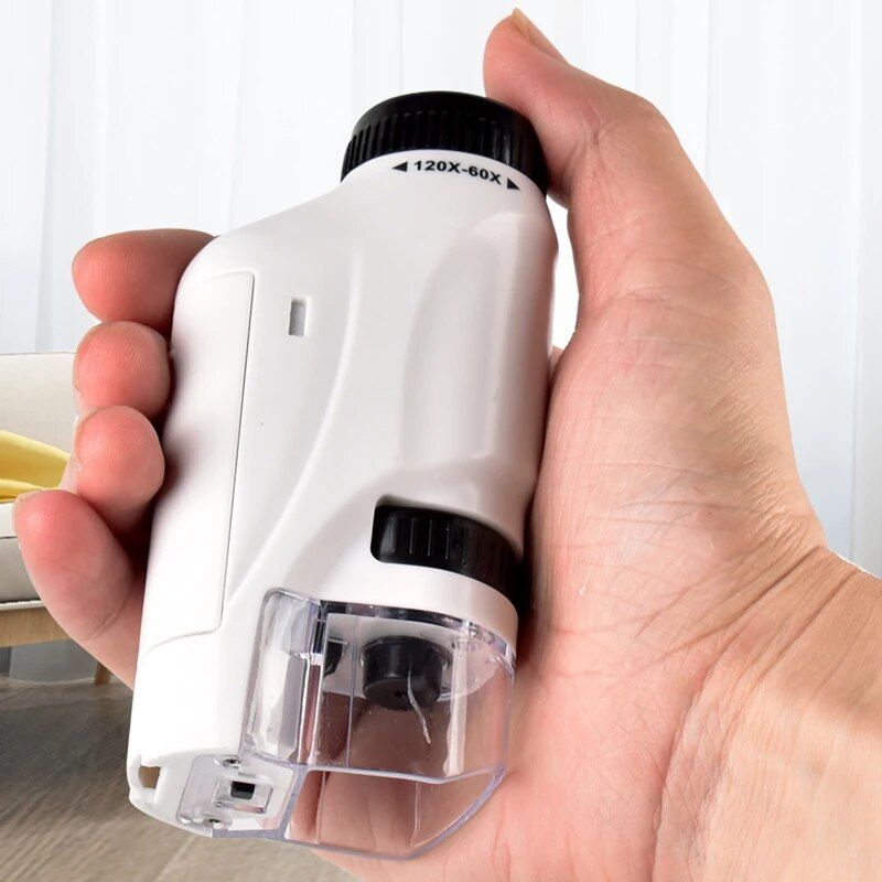 Compact LED Handheld Microscope – Portable Science Kit for Kids