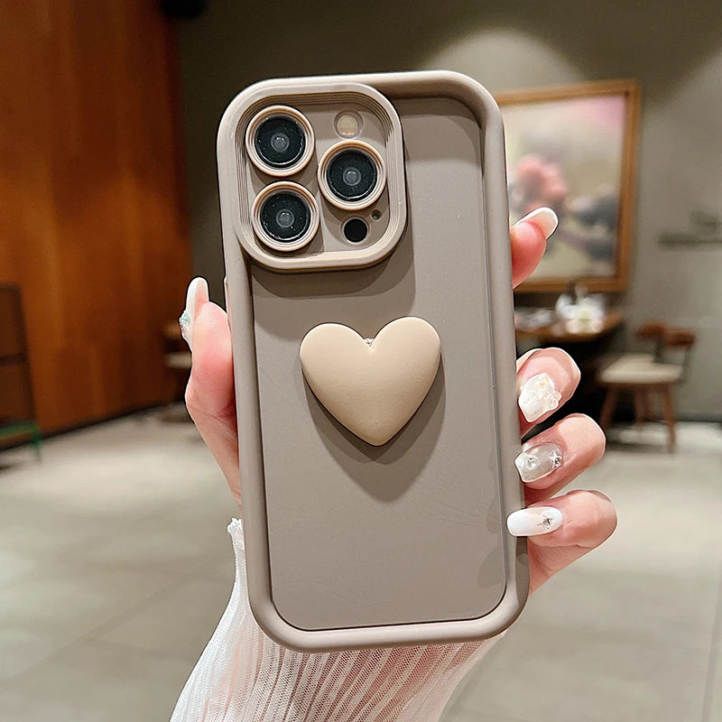 Cute 3D Love Heart Silicone Shockproof Case