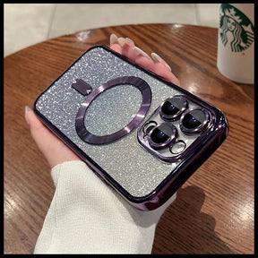 Magsafe Plating Gradient Glitter Clear Case