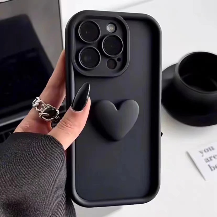 Cute 3D Love Heart Silicone Shockproof Case