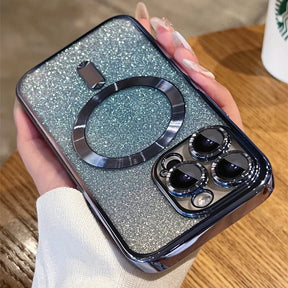 Magsafe Plating Gradient Glitter Clear Case