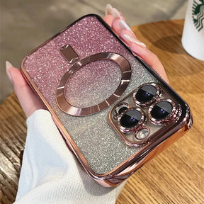 Magsafe Plating Gradient Glitter Clear Case